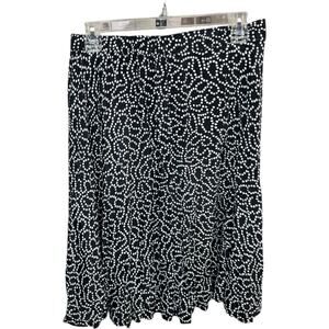 Cos Cob Women's 14 Black White Gray Dot‎ Geometric Print Skirt  A-Line NWT